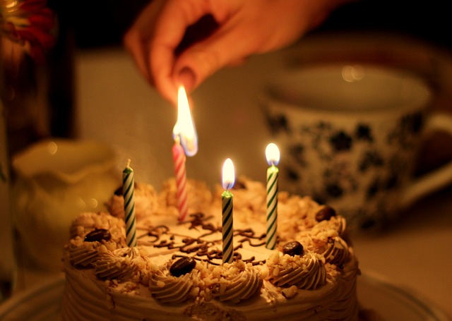 Cake Candle Birthday 4 Celebrating Set On Fire